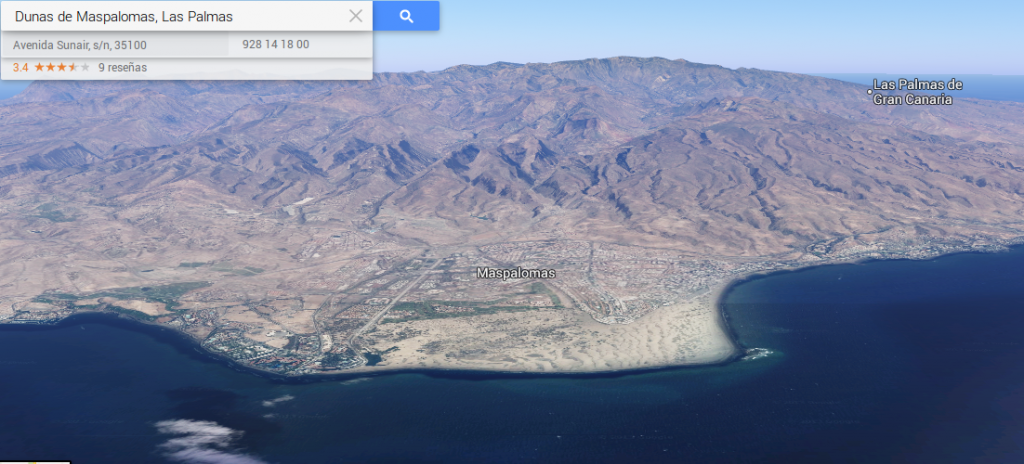 Nuevo Google Maps. Dunas de Maspalomas, Gran Canaria